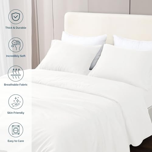 Beige Queen Size 4-Piece Brushed Microfiber Sheet Set with Deep Pocket I3501