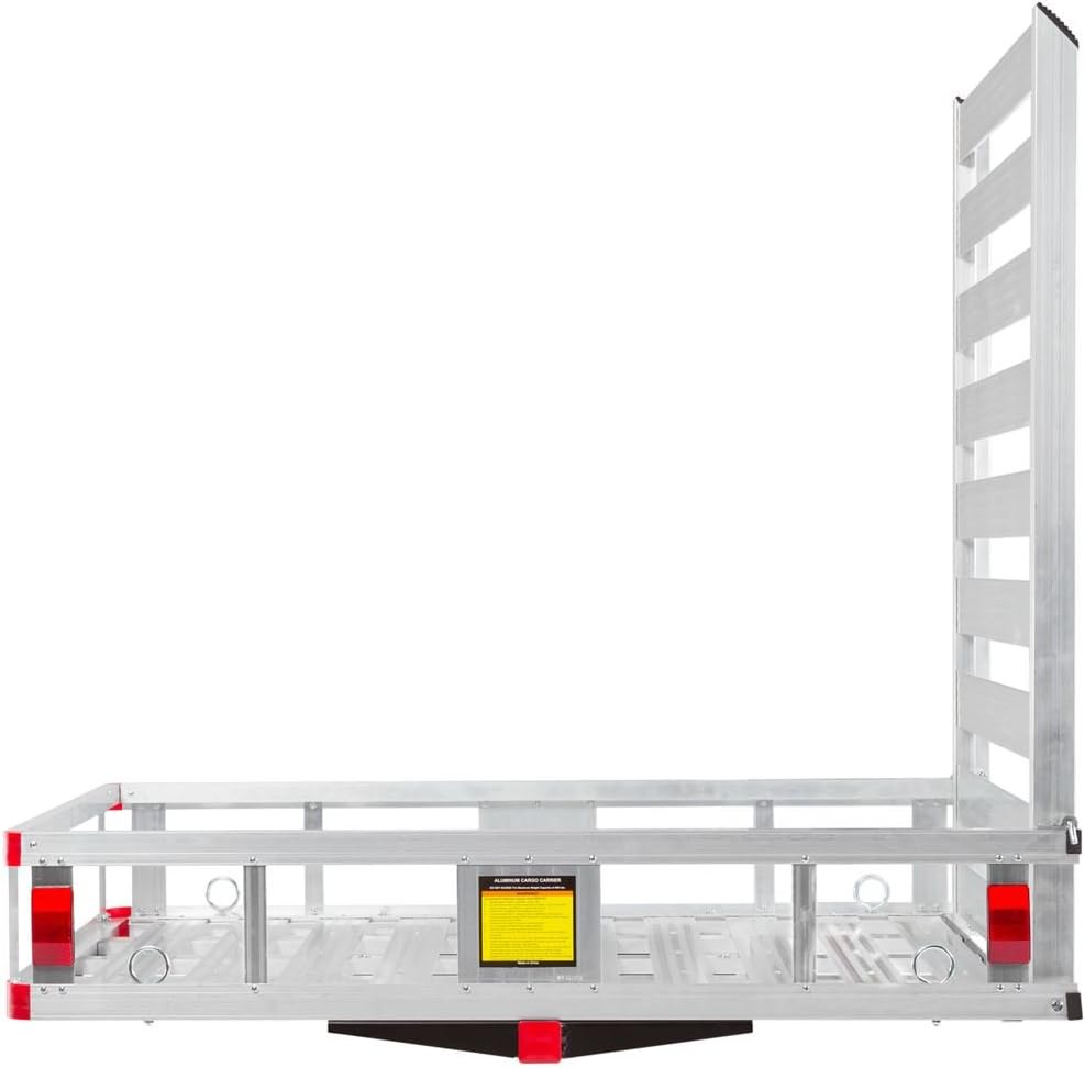 Aluminum Hitch Cargo Carrier Basket with Loading Ramp P79345