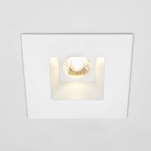 6" Ultra-Thin Recessed LED Downlight Canless IC Rated 1200 Lumens 5 Color Temperature Select Dimmable Square Black Trim 90 CRI R4871