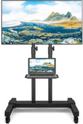 Black Heavy Duty Rolling TV Cart for TVs up to 75 inch N58504