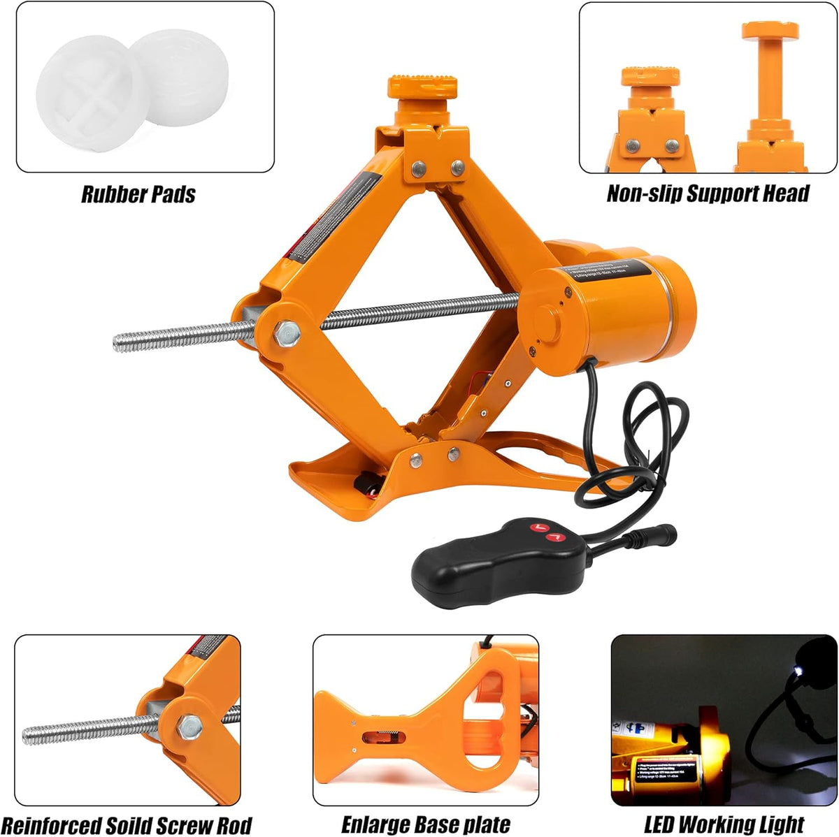 3 Ton Electric Car Jack with Electric Wrench and Inflator Pump A1299