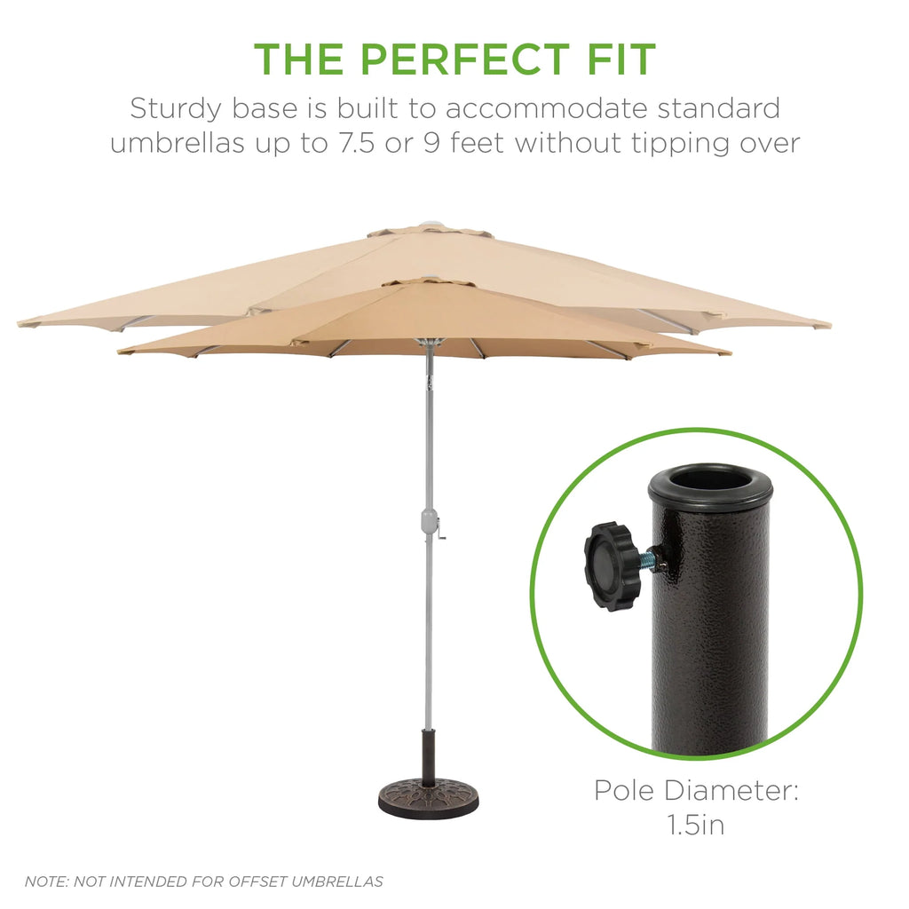 18in Round Heavy-Duty Steel Patio Umbrella Base Stand D955