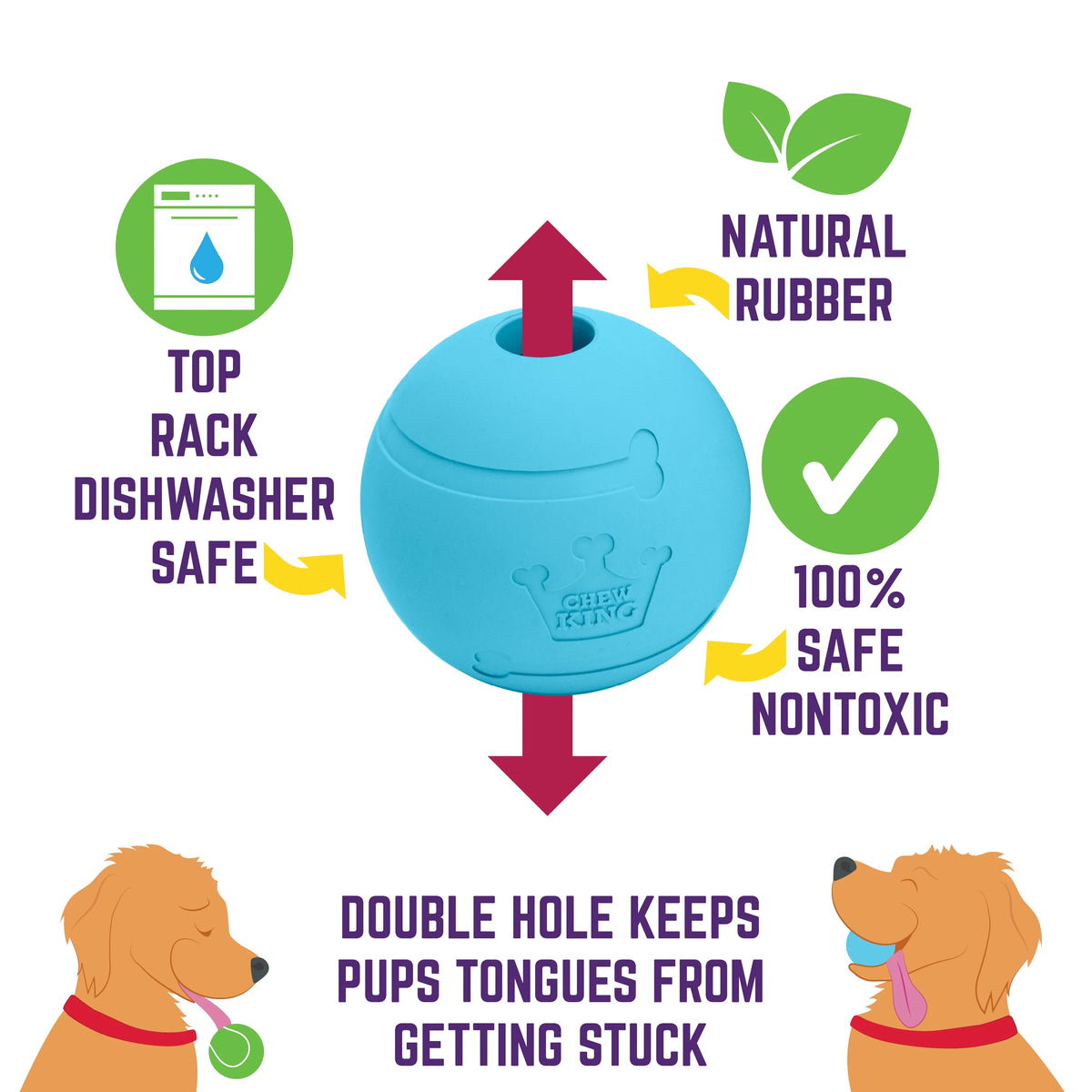 3 Pack Durable Natural Rubber Fetch Balls G84741