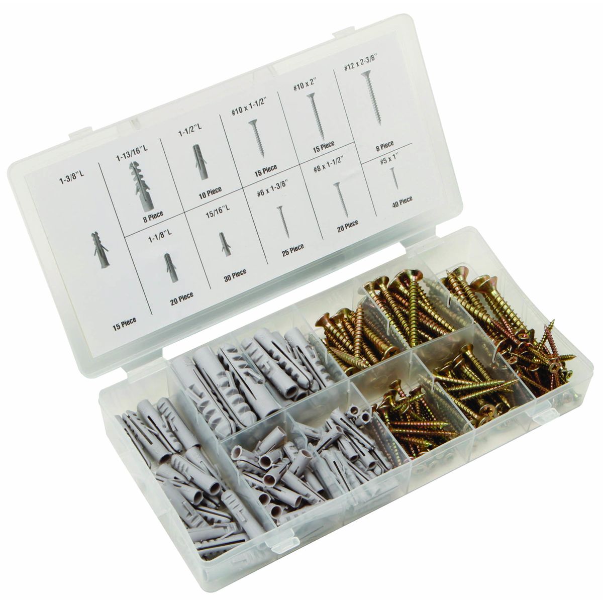 Anchors and Screws for Wood, 206 Piece H4166