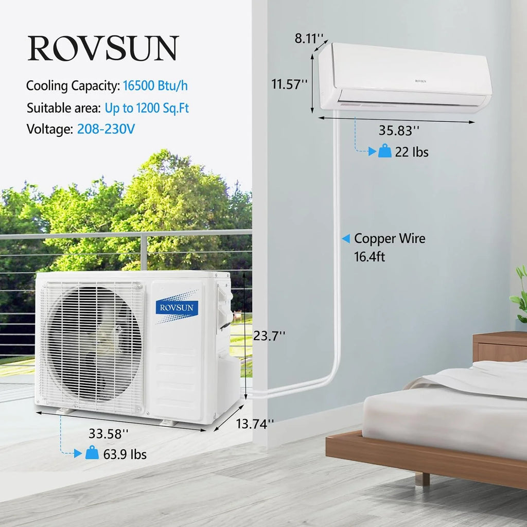 16500BTU Wifi Enabled Mini Split Air Conditioner & Heater Z670