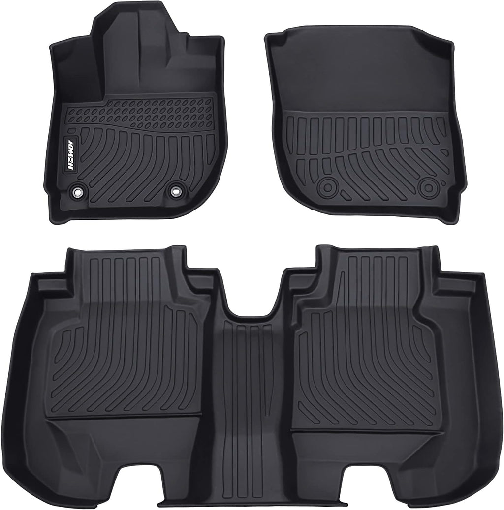 All Weather Floor Mats 2 Row Front & Rear TPE Car Floor Liner Black D383083