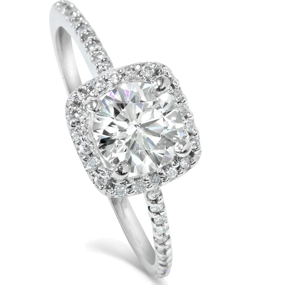 14K White Gold Diamond Engagement Ring Set F853694