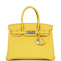 Birkin 30 Jaune de Naples Taurillon Novillo Palladium Hardware L855