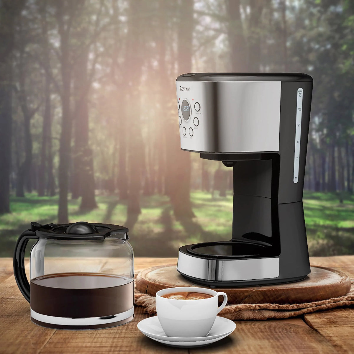 12-Cup Programmable Coffee Maker with Glass Carafe U514