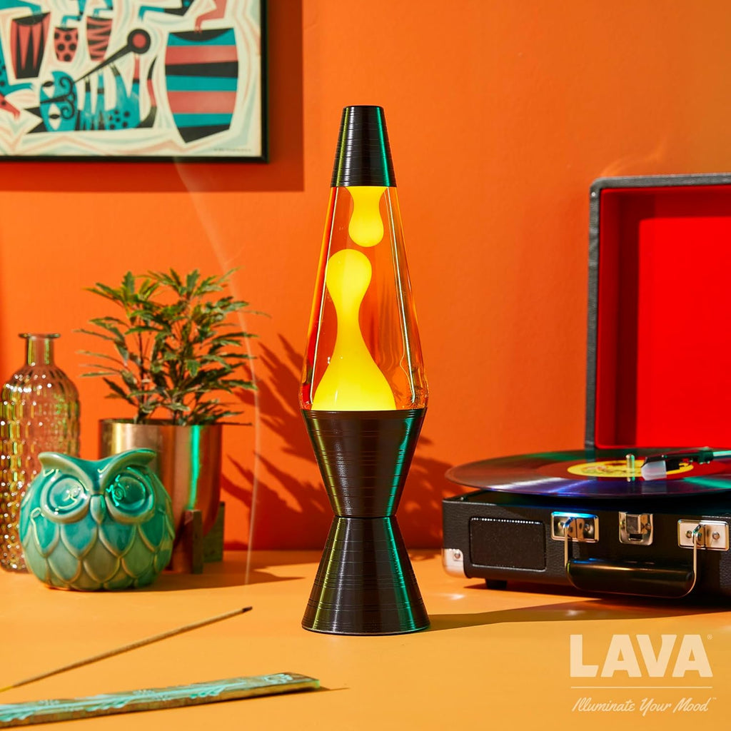 14.5'' Yellow Wax and Orange Liquid Motion Light O416