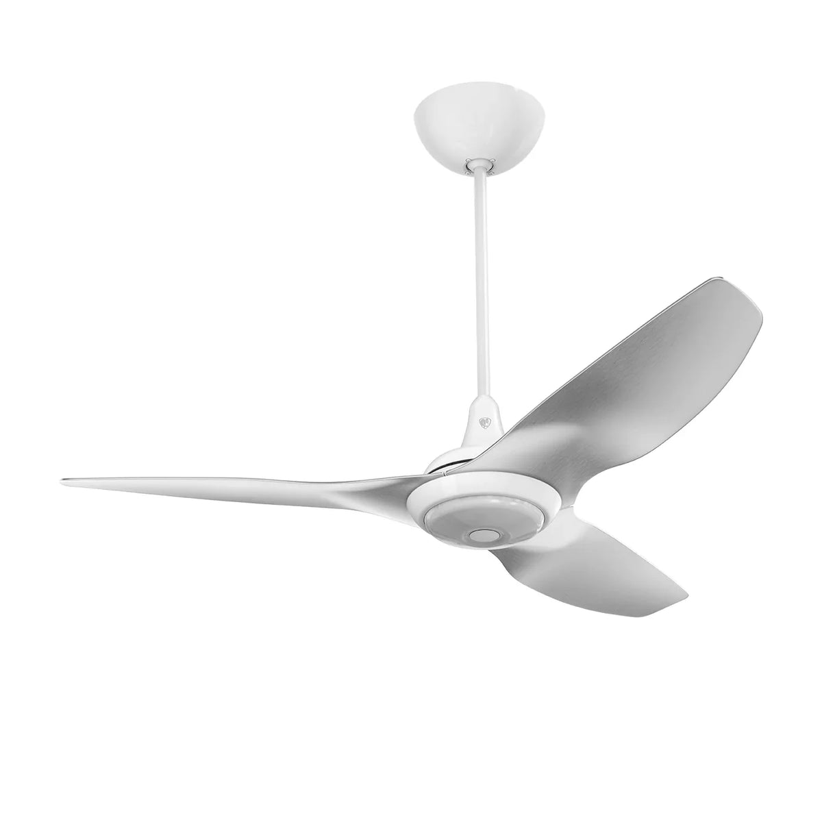 52 Ceiling Fan with Brushed Aluminum Blades and White Finish F909