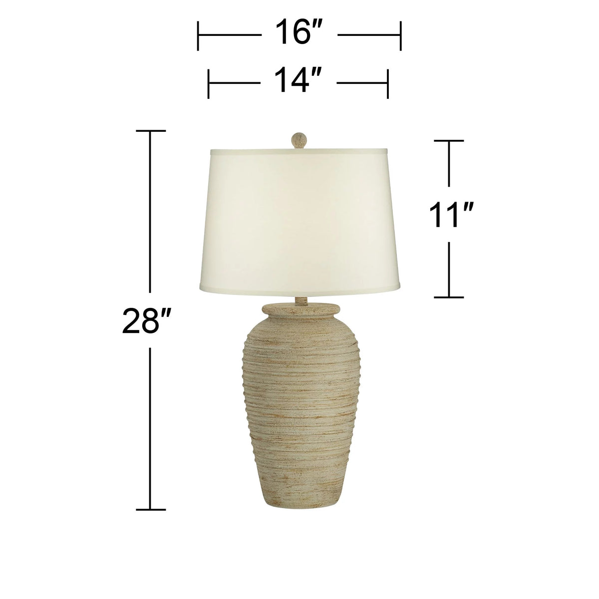 28" Tall Table Lamp with Cream Linen Drum Shade X927