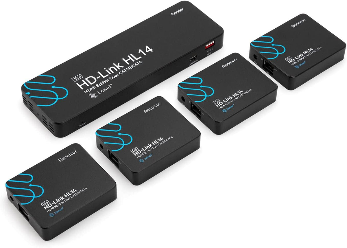 1x4 HDMI Extender Splitter Over cat5e/6, 160 ft, Black M719