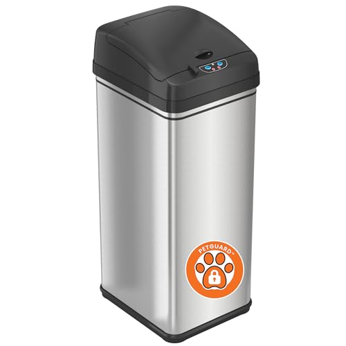 13 Gallon Stainless Steel Sensor Trash Can H50864
