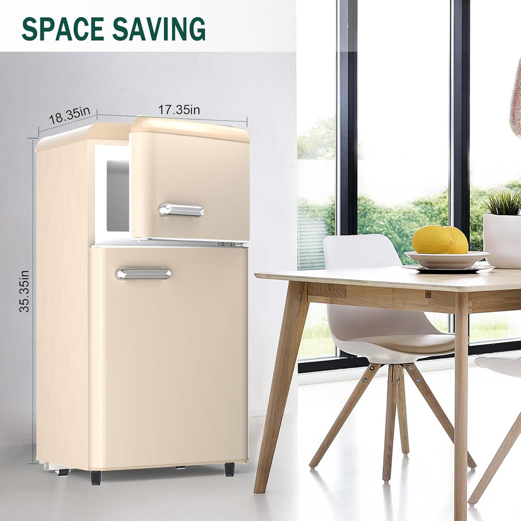 4.1 Cu. Ft. 2-Door Retro Mini Fridge with Freezer (Gold) Y46526