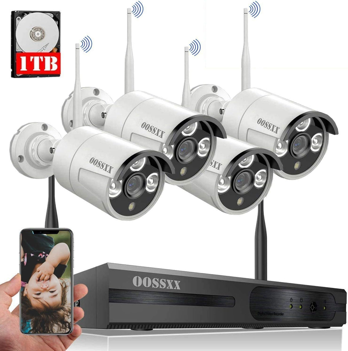 2-Way Audio Outdoor Security Wireless Camera System 3K 5.0MP 2Pcs R3480