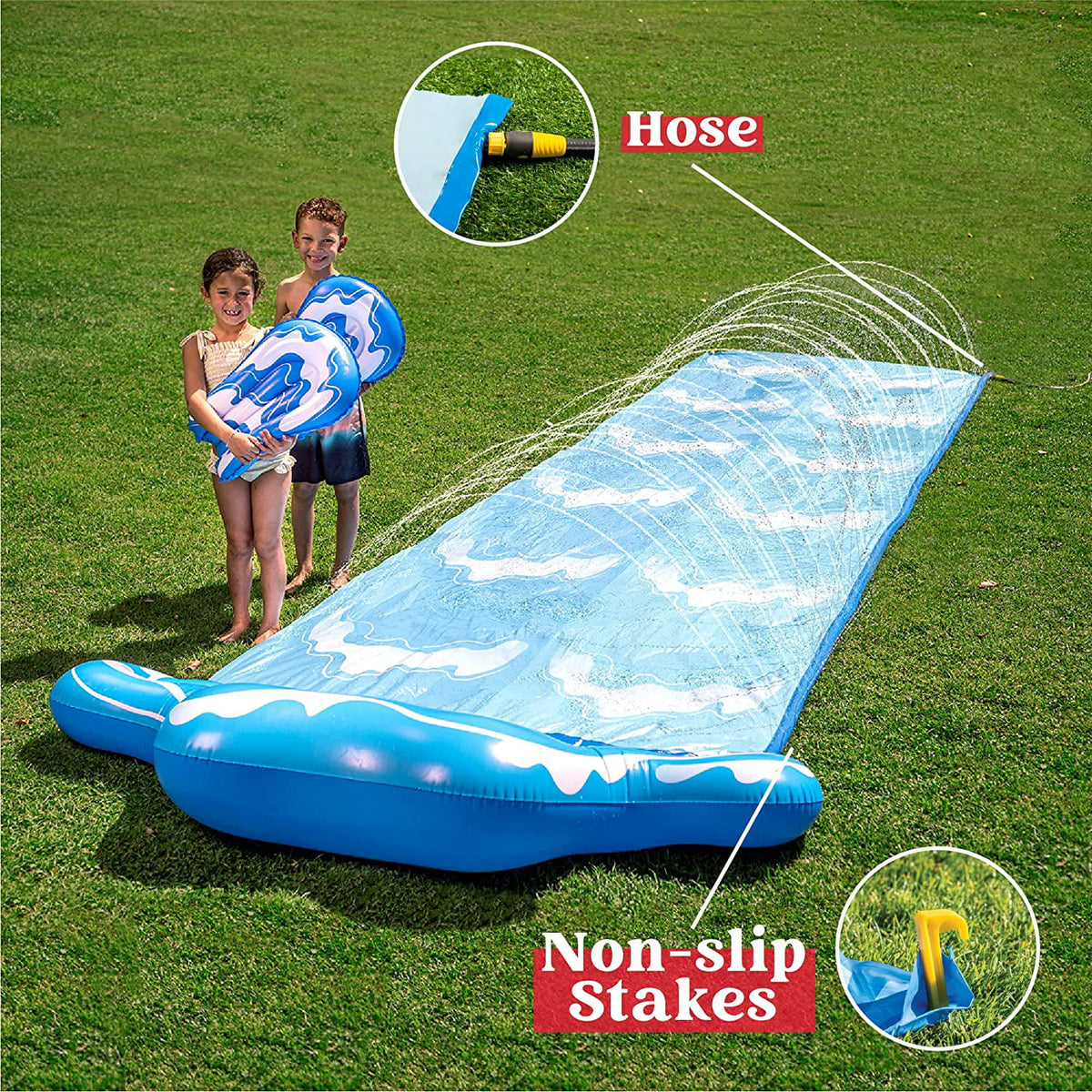 20ft Slip and Slide with 2 Boogie Boards and 2 Racing Lanes K380872