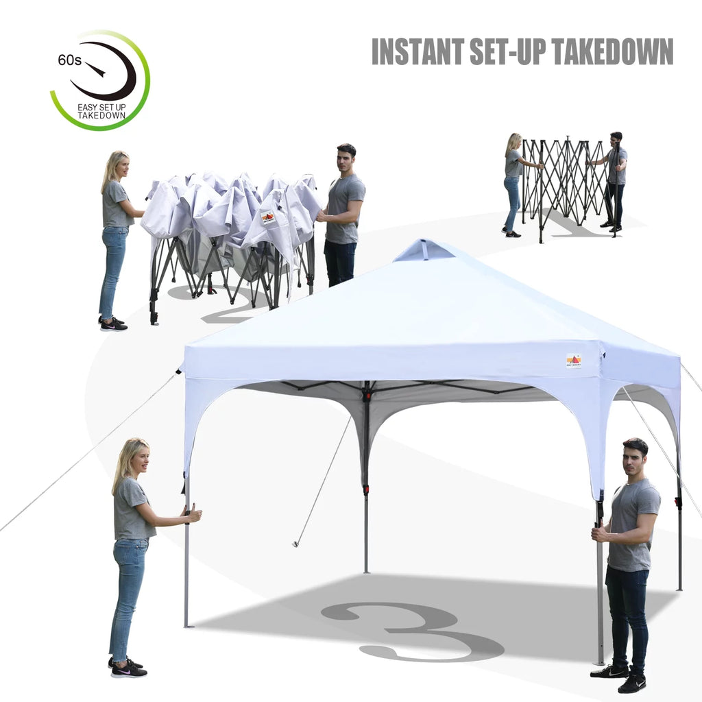 10' x 10' White Outdoor Pop up Canopy Tent P75174