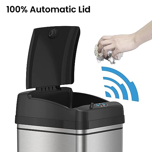 13 Gallon Stainless Steel Sensor Trash Can H50864