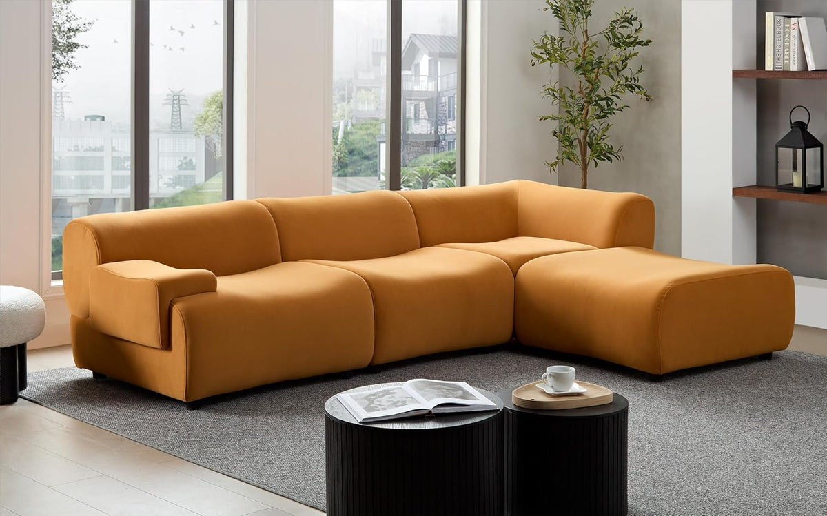 105.9'' Curved Sectional Sofa (Orange) M27074