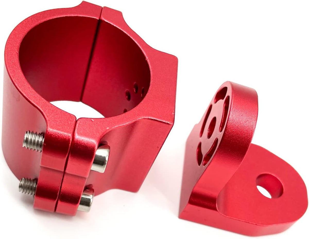 2 pcs Adjustable UTV Flag Mount Whip Light Bar Bracket for 1.75 to 1.85 Roll Bar (red) M44802