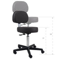 Black Rolling Stool with Back X755876