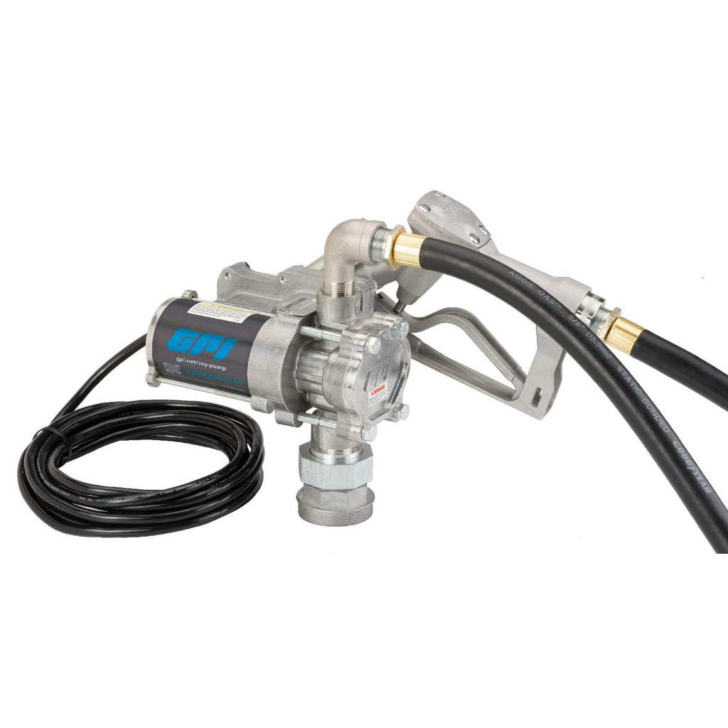 12v 8 GPM Fuel Transfer Pump with Manual Shut-Off Nozzle S308