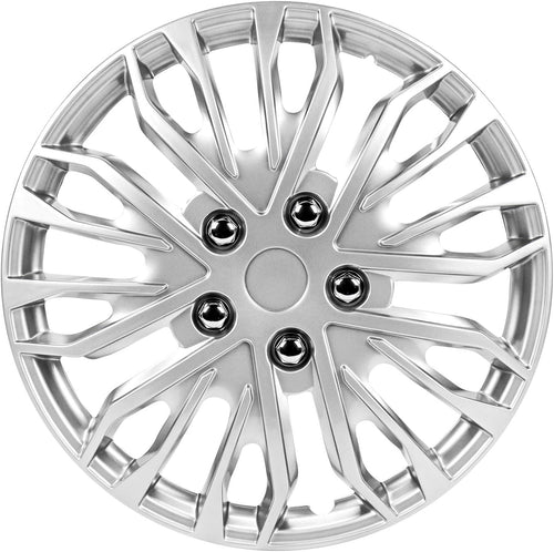 17 Inch Black and Silver Universal Wheel Covers, Set of 4 O474725