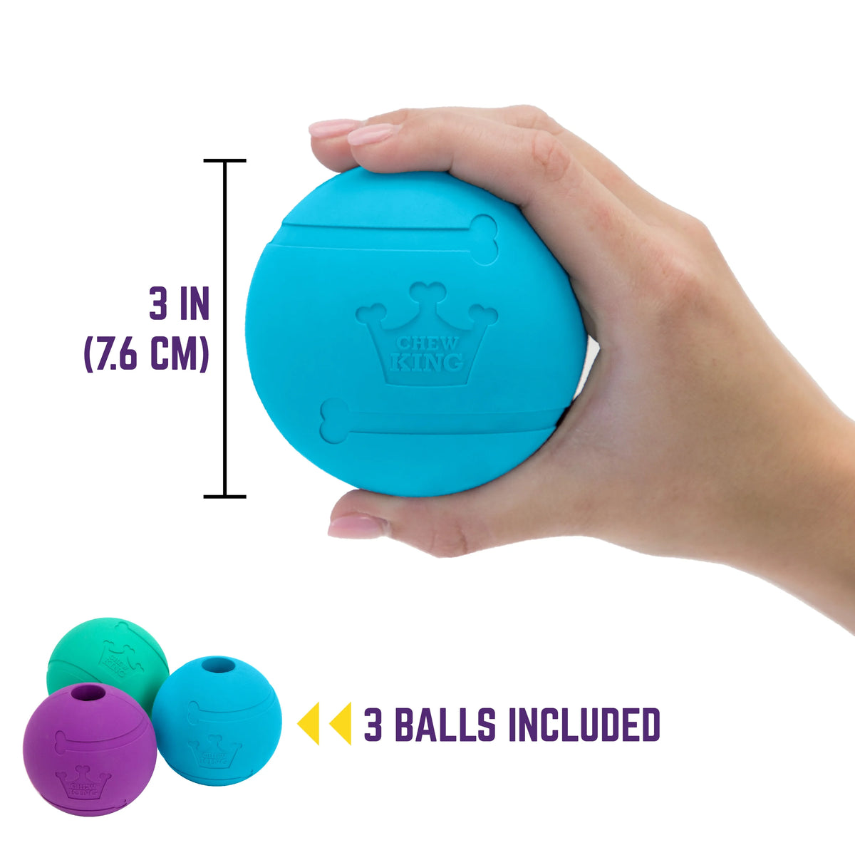 3 Pack Durable Natural Rubber Fetch Balls G84741