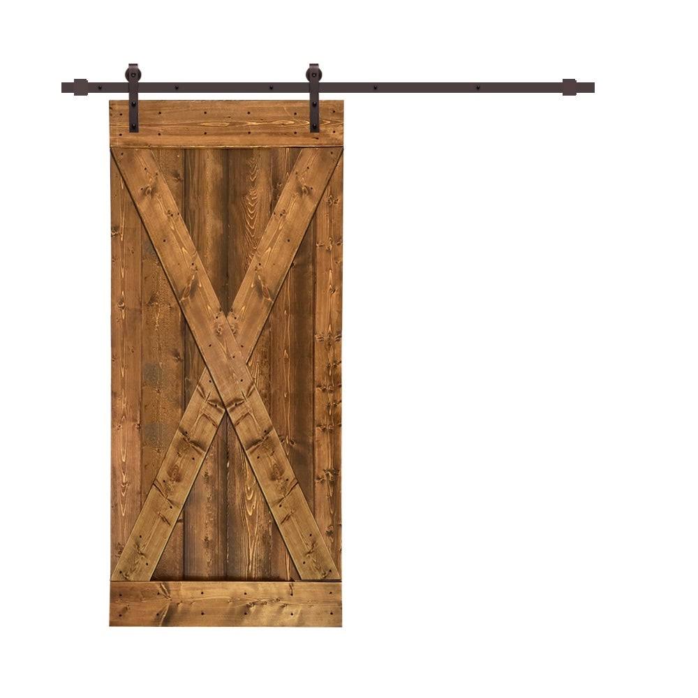 36 in. x 84 in. Pre-Assembled Wood Interior Sliding Barn Door with Hardware Kit V48600