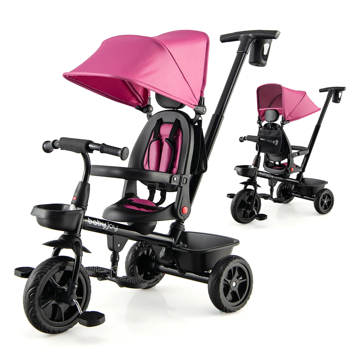 4-in-1 Toddler Tricycle with Adjustable Push Handle K2767