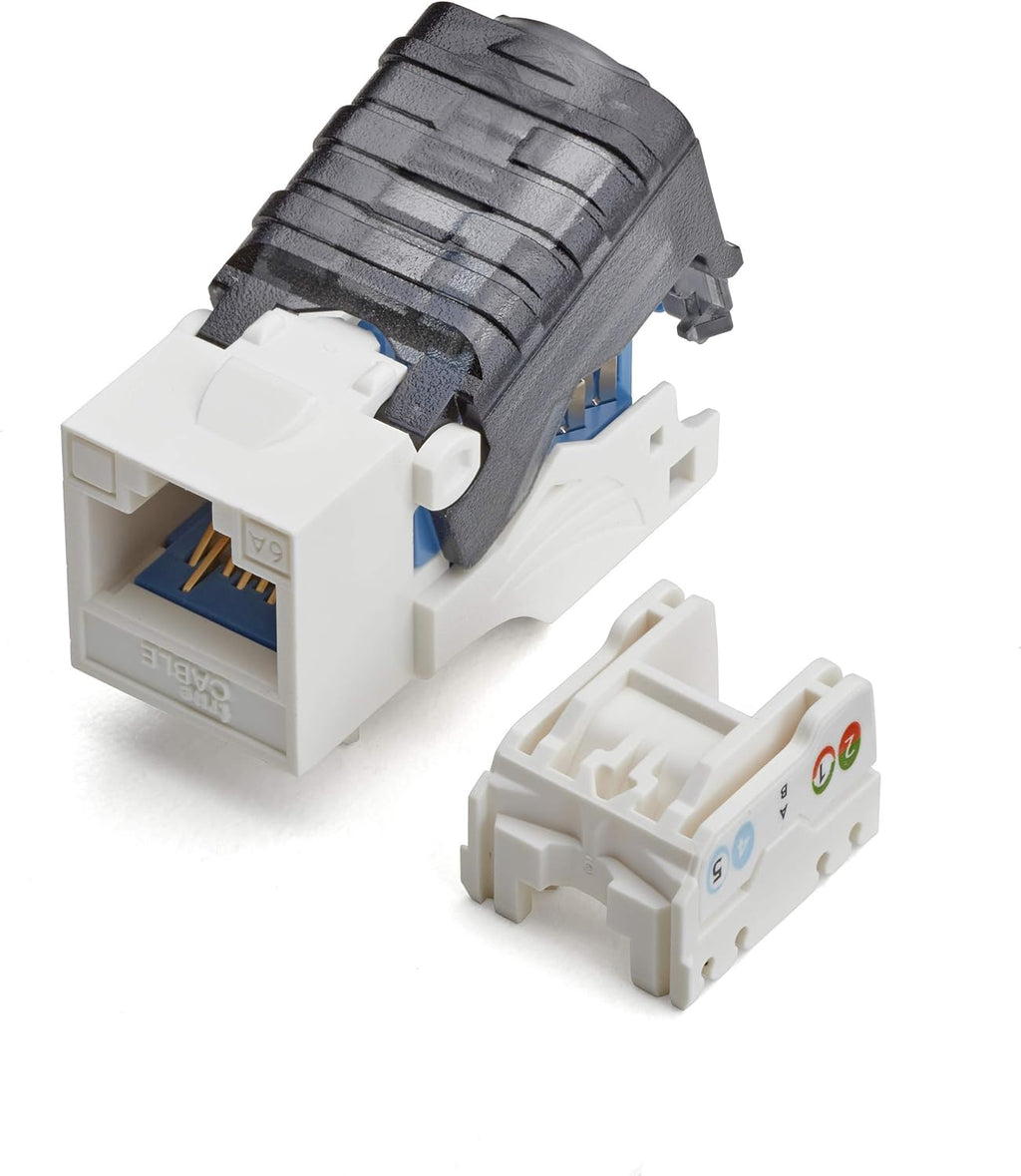 Blue Cat6A Toolless Keystone Jack 12 Pack O931