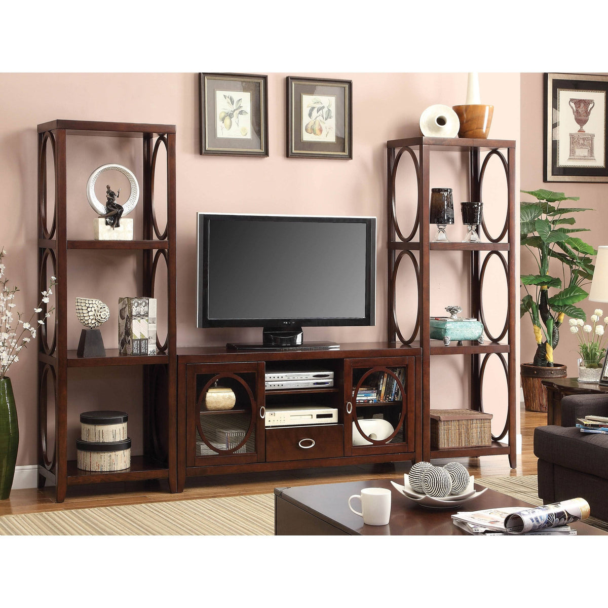 Cherry 3-Shelf Pier Cabinet H895537