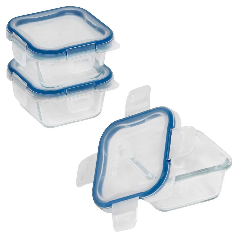 1-Cup Glass Square Storage Container (3-Pack) J95235