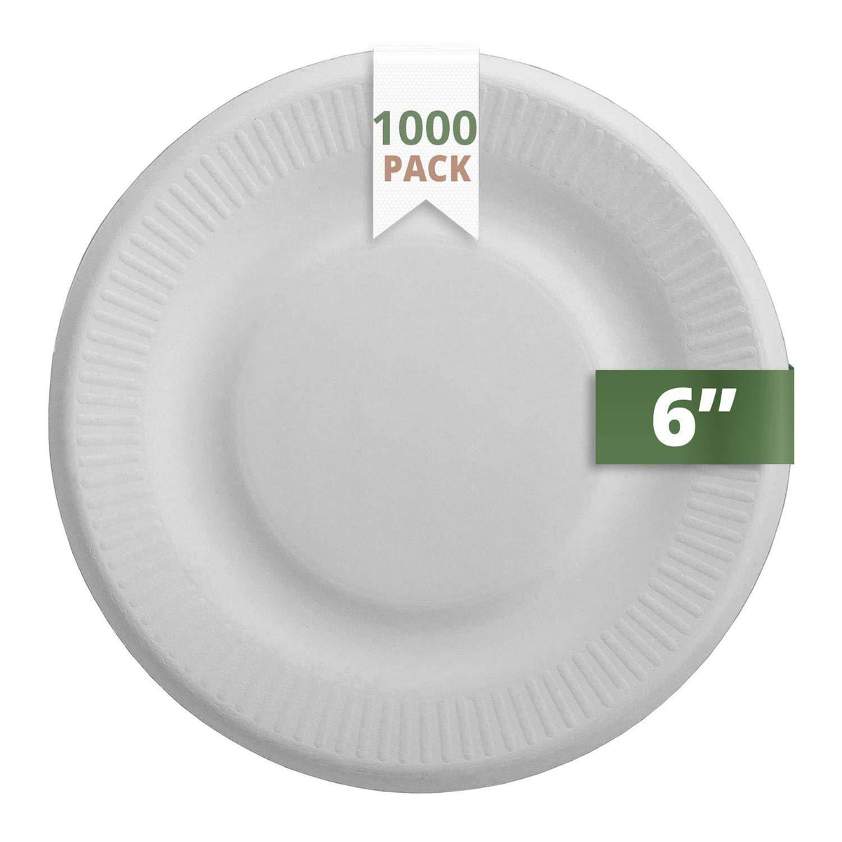 Bagasse 6x22 Rippled Plate 1000 S7542