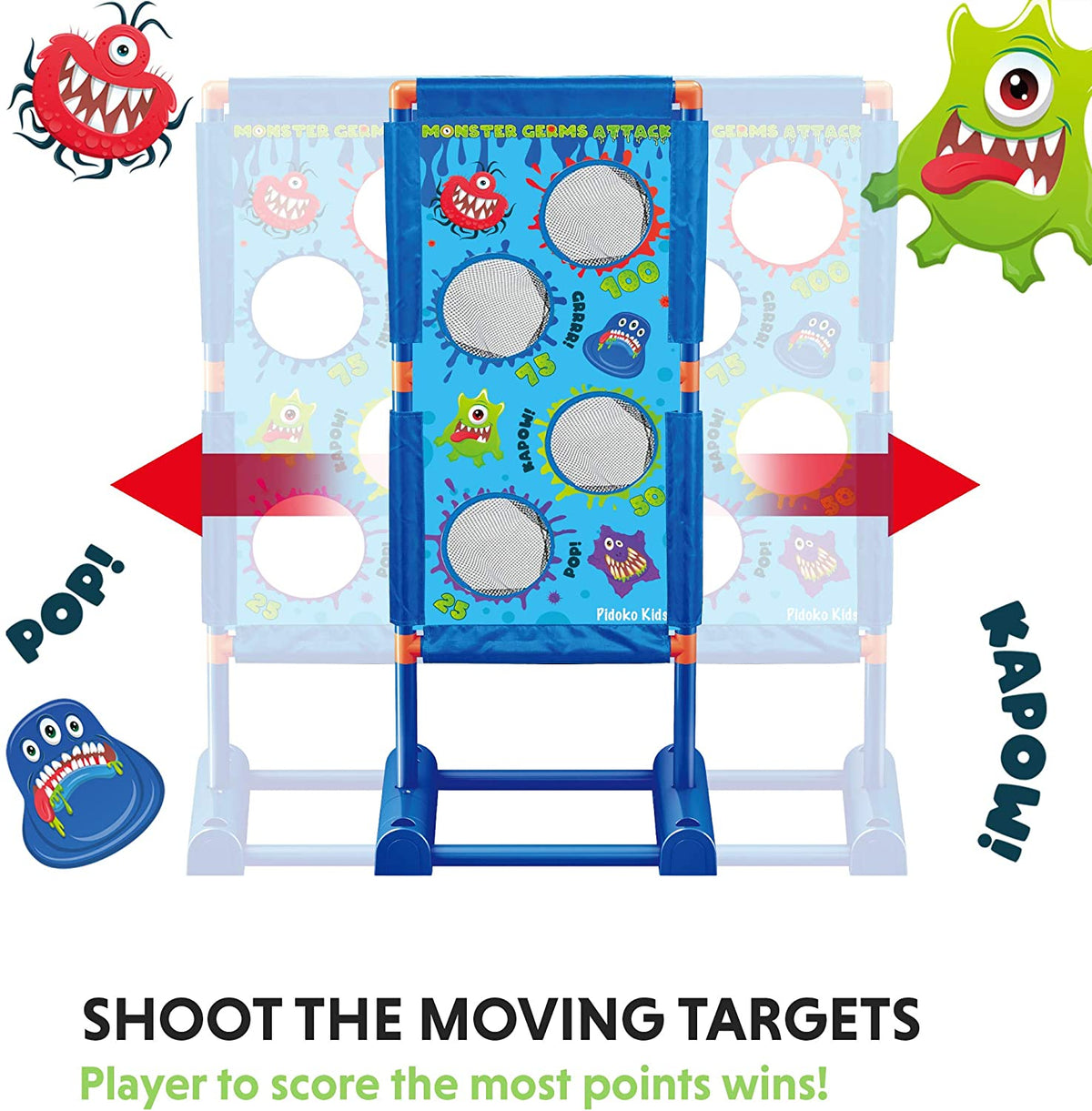 2 Pack Foam Ball Air Popper Guns with Moving Targets F71709