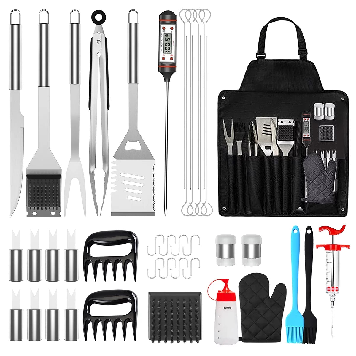 41Pcs Stainless Steel BBQ Grill Tool Set with Storage Bag A275064