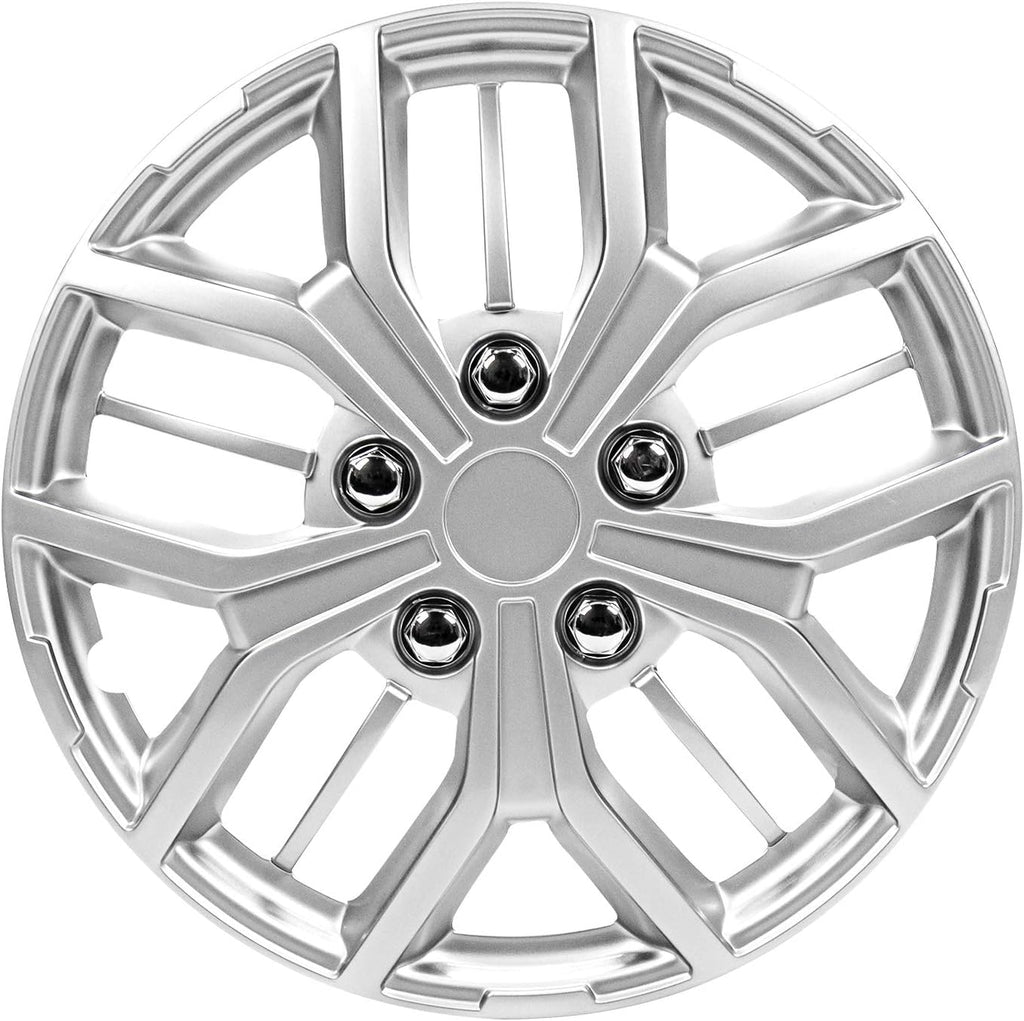 17 Inch Black and Silver Universal Wheel Covers, Set of 4 O474725
