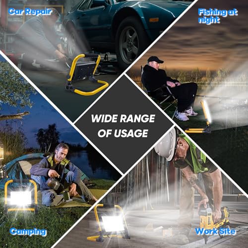 21,000 Lumen 2 Adjustable LED Work Light Heads Collapsible Tripod 6,500 Kelvin R319552