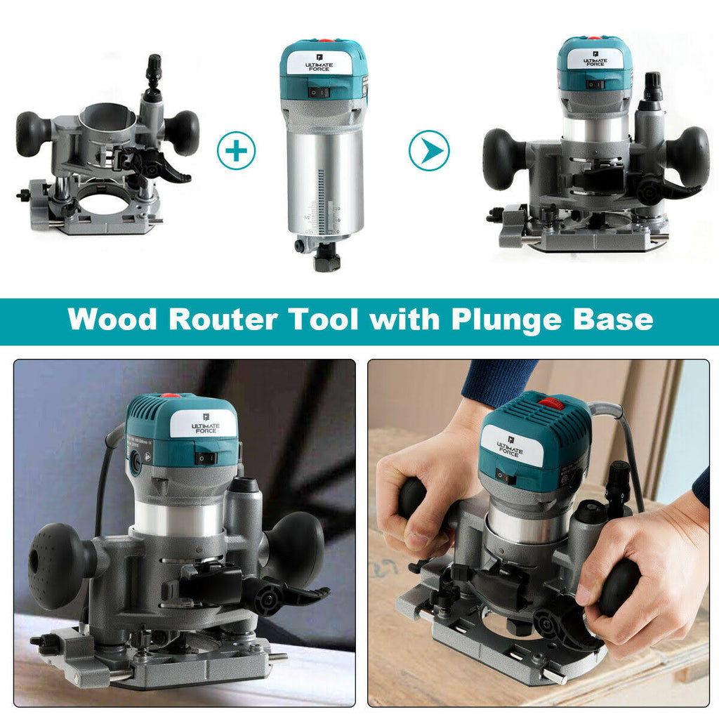1.25HP Variable Speed Palm Router with Plunge Base R68594