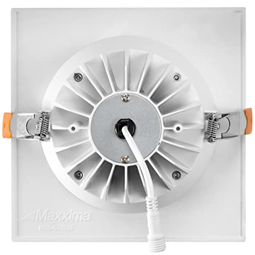 6" Ultra-Thin Recessed LED Downlight Canless IC Rated 1200 Lumens 5 Color Temperature Select Dimmable Square Black Trim 90 CRI R4871