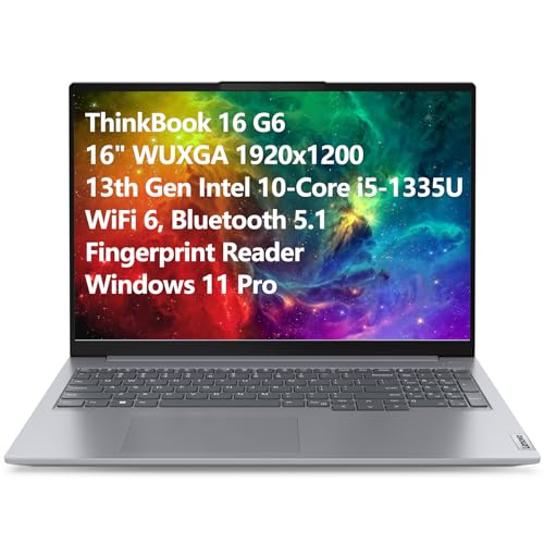 16" FHD+ Laptop Computer, 13th Gen Intel 10-Core i5-1335U, 16GB DDR5 RAM, 512GB PCIe SSD, WiFi 6, Bluetooth 5.1, Fingerprint Reader, Windows 11 Pro O5671
