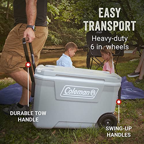 65-Quart Insulated Portable Rolling Cooler L43282