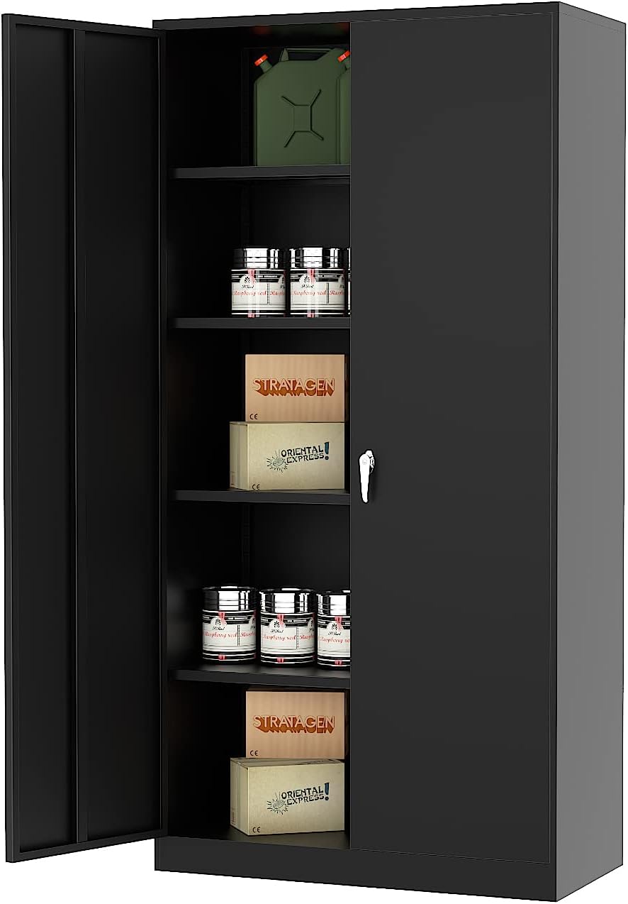 72'' Tall Metal Storage Cabinet with Locking Doors and 4 Adjustable Shelves B510