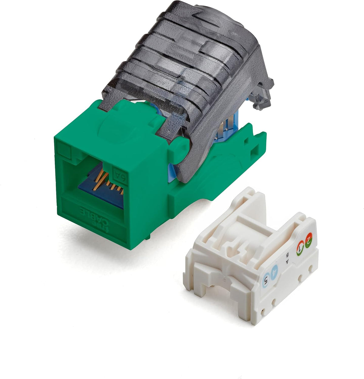 Blue Cat6A Toolless Keystone Jack 12 Pack O931