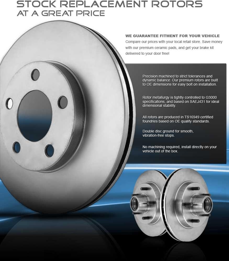 299.8 mm 5 Lug Brake Disc Rotors + Ceramic Brake Pads + Clips G952