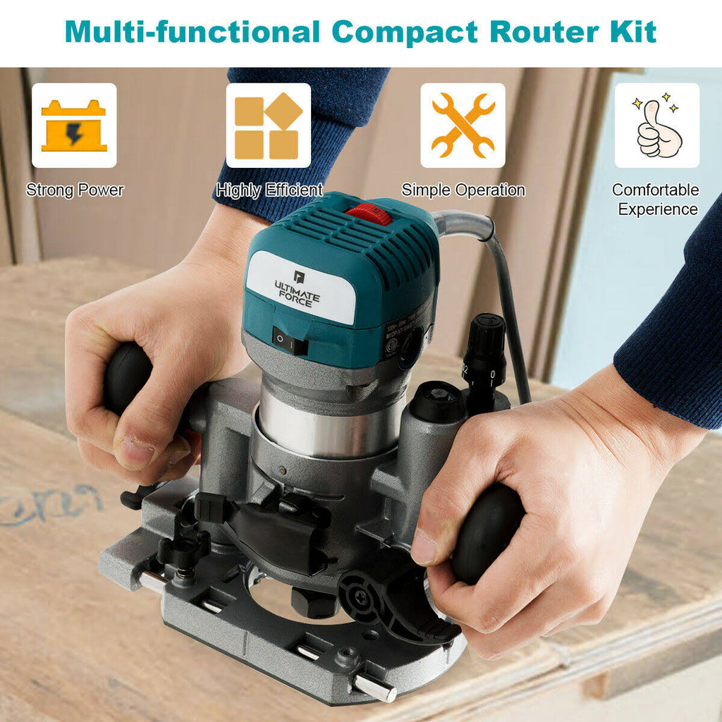 1.25HP Variable Speed Palm Router with Plunge Base R68594