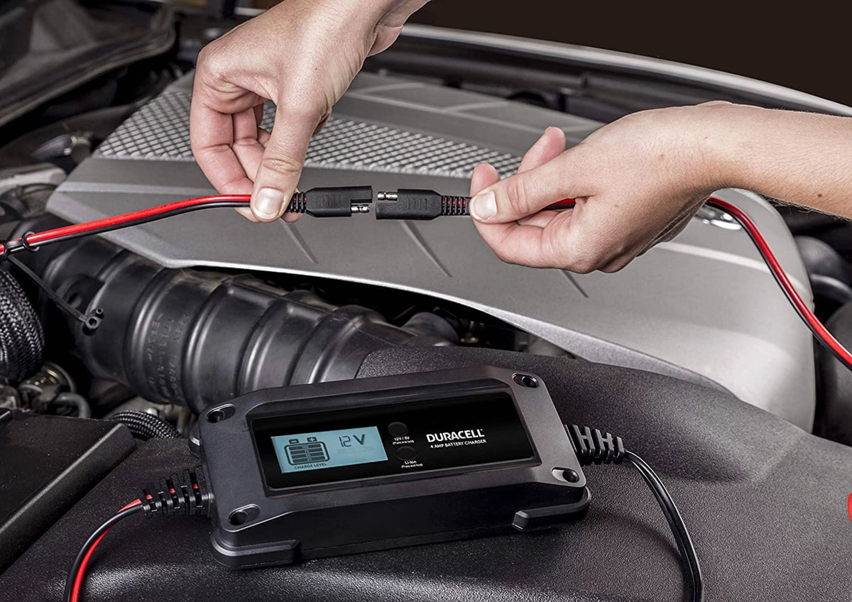 4 Amp Battery Charger Maintainer with LCD Display for 6V, 12V, Lithium Ion Battery O43213