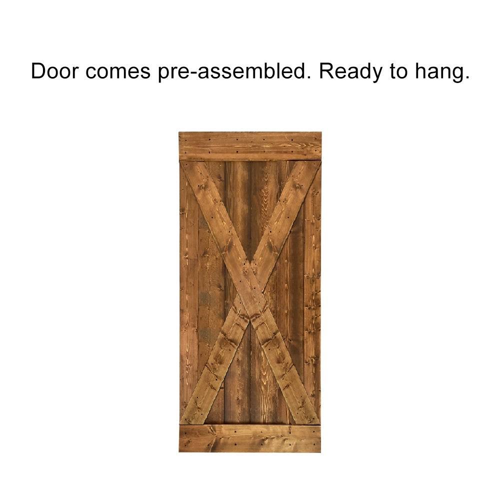 36 in. x 84 in. Pre-Assembled Wood Interior Sliding Barn Door with Hardware Kit V48600