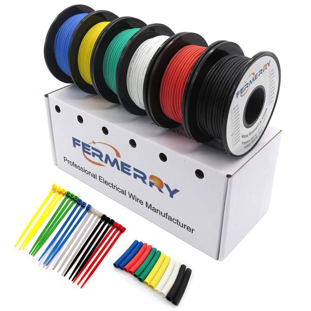 14 Gauge Silicone Electrical Wire 6 Colors 25ft Each S213083